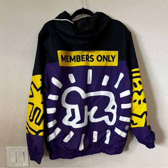Keith Haring x Members Only Jacket L ~ Pop Art Windbreaker ~ Pennsylvania Icon - Picture 7 of 9